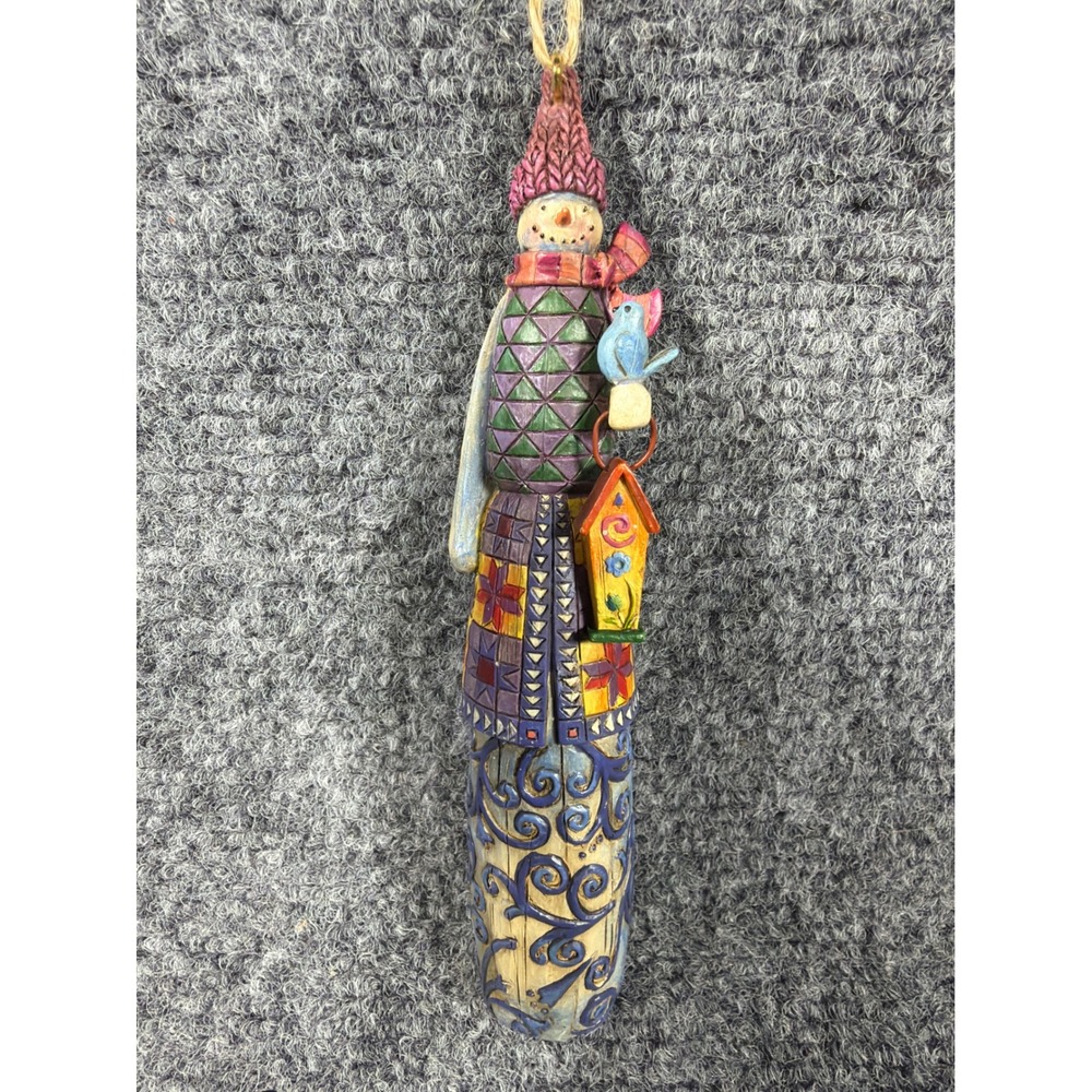 Jim Shore Heartwood Creek Snowman Ornament 2004 Enesco‎ Bluebird Birdhouse